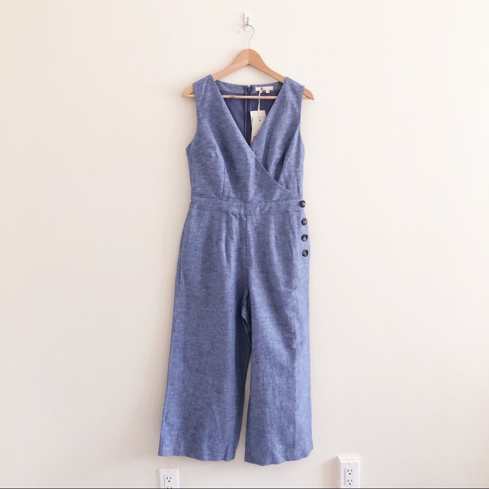 Boden Dorothea Wrap Jumpsuit Chambray Size 8